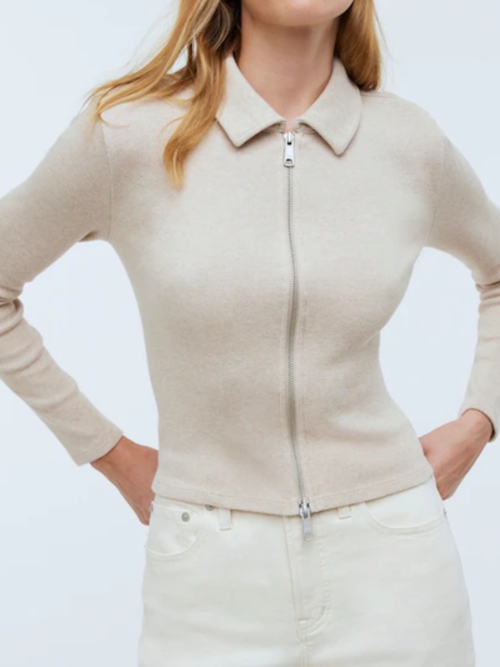 Madewell Ribbed Zip Tee XL